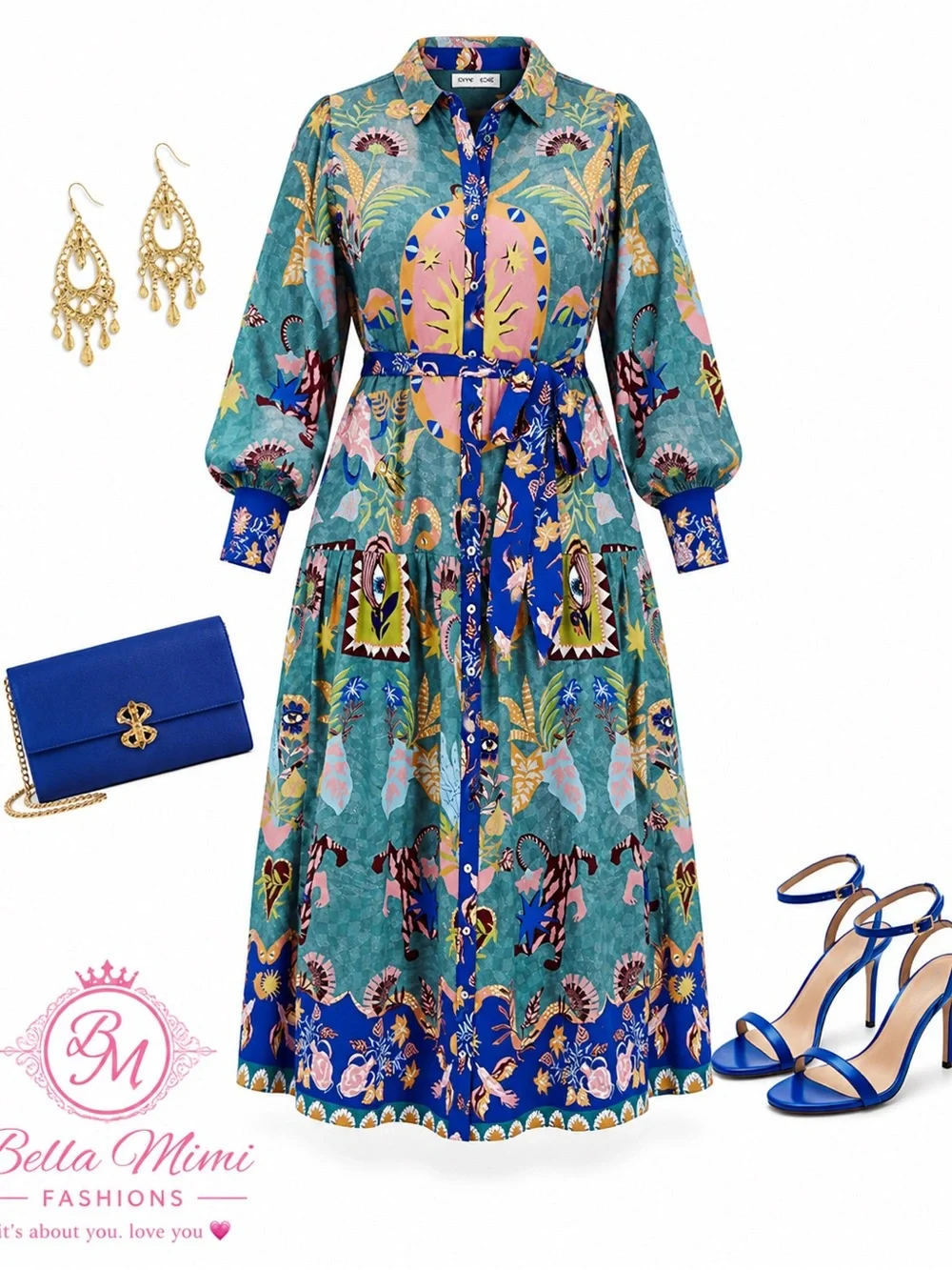 City Chic Tropical Print front Maxi Dress Size 22 XL 🌴🌺🌴🏝️🧿🌺🌴 BRB SL 7 - Picture 2 of 6